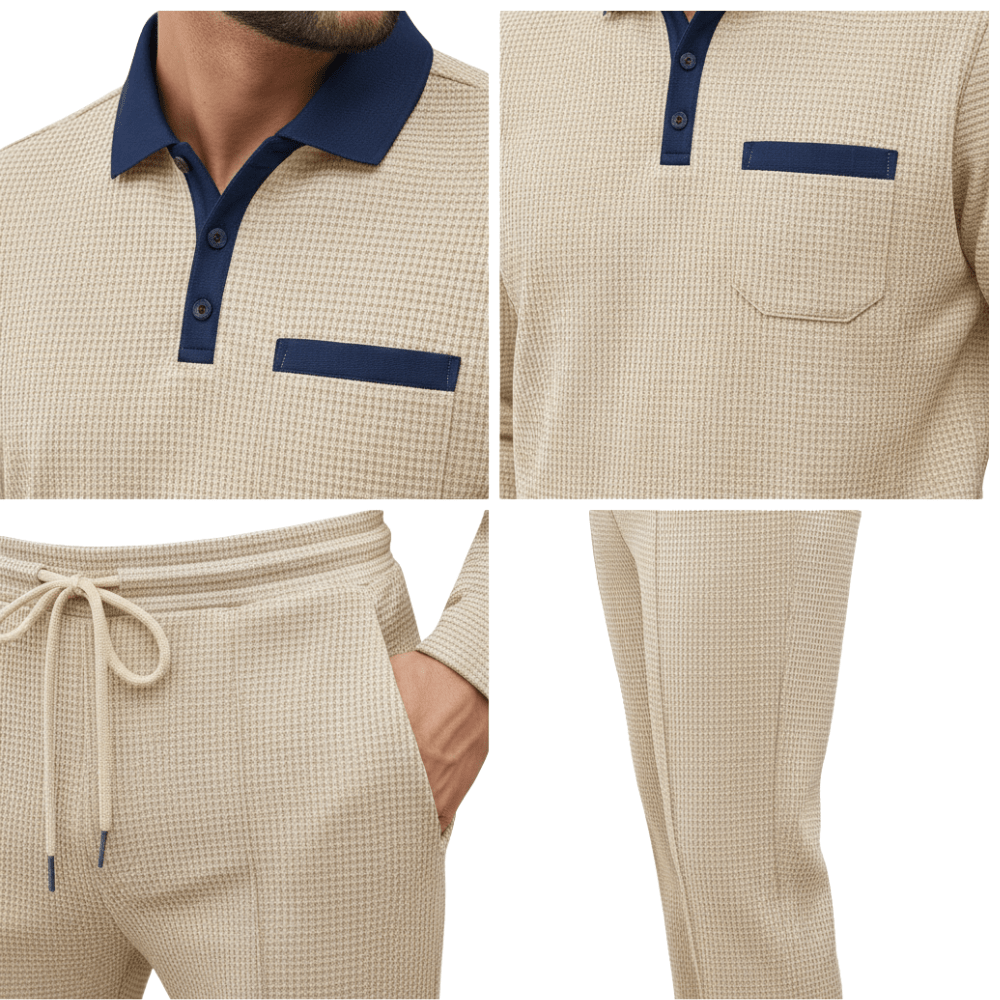 Komplet dresowy męski dwuczęściowy długi rękaw użytkowy zestaw - Arkadya Outlet - Men Set