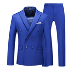 Komplet Garniturowy Męski Dwurzędowy Luźny Krój - Arkadya Outlet - Men Suit