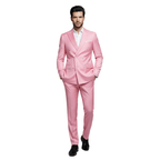 Komplet Garniturowy Męski Dwurzędowy Luźny Krój - Arkadya Outlet - Men Suit