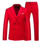 Komplet Garniturowy Męski Dwurzędowy Luźny Krój - Arkadya Outlet - Men Suit