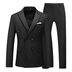 Komplet Garniturowy Męski Dwurzędowy Luźny Krój - Arkadya Outlet - Men Suit