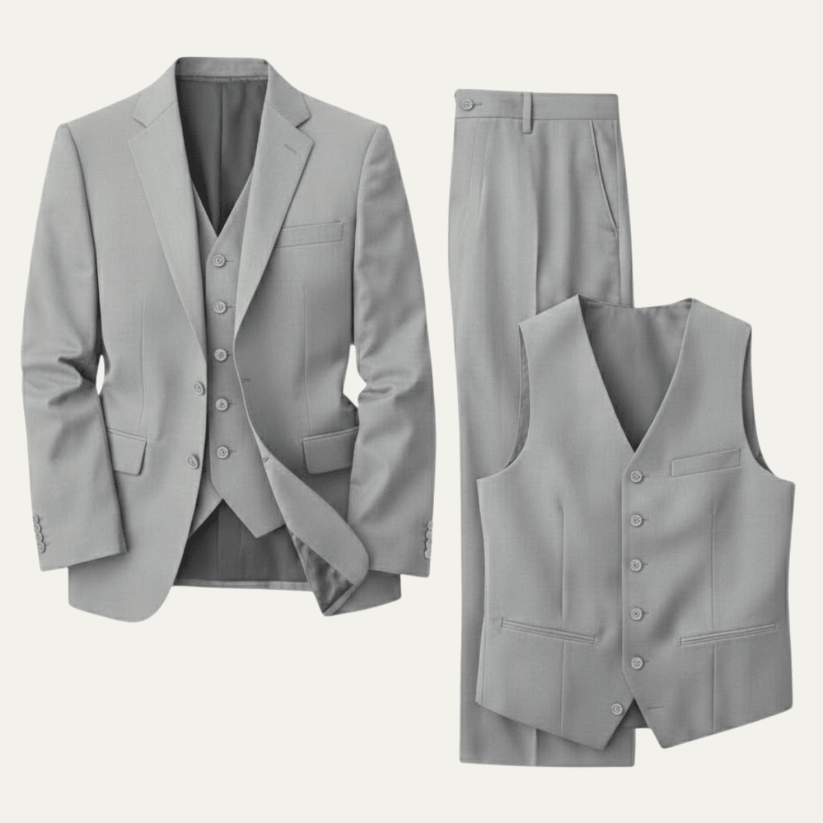 Komplet garniturowy męski trzyczęściowy – dopasowany - Arkadya Outlet - Men Suit