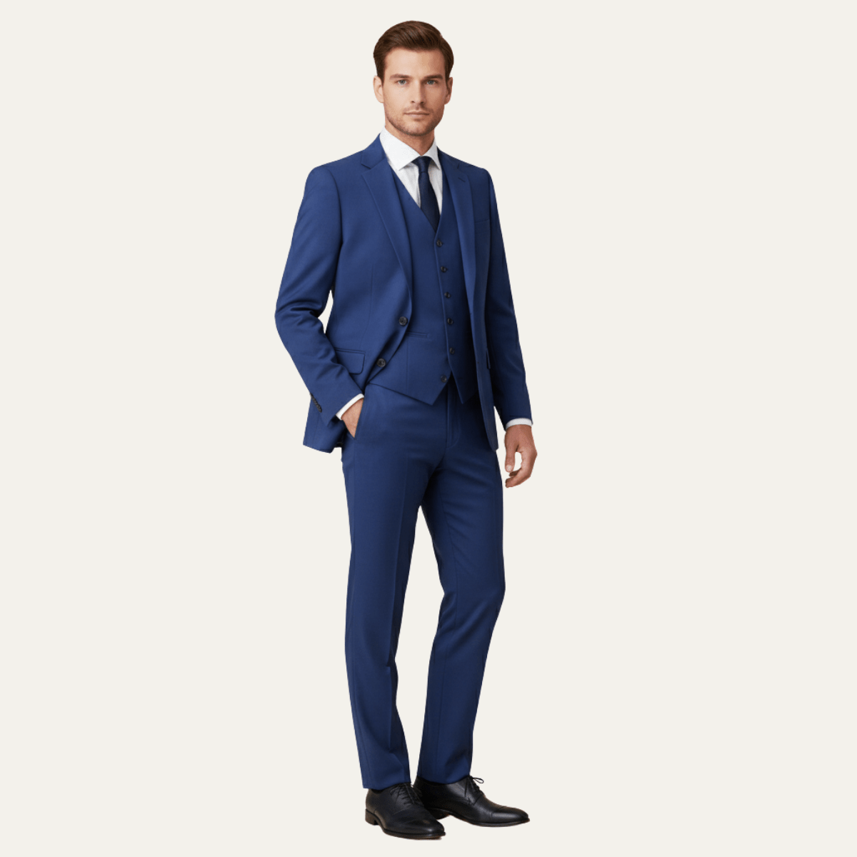 Komplet garniturowy męski trzyczęściowy – dopasowany - Arkadya Outlet - Men Suit