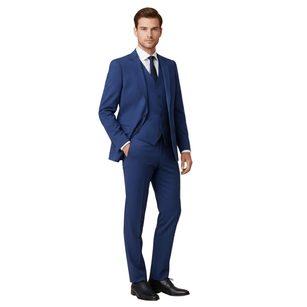 Komplet garniturowy męski trzyczęściowy – dopasowany - Arkadya Outlet - Men Suit
