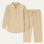 Komplet męski: koszula ze stójką i spodnie - Arkadya Outlet - Men Set