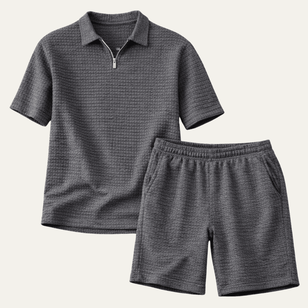 Komplet męski polo luźny z krótkim rękawem - Arkadya Outlet - Men Set