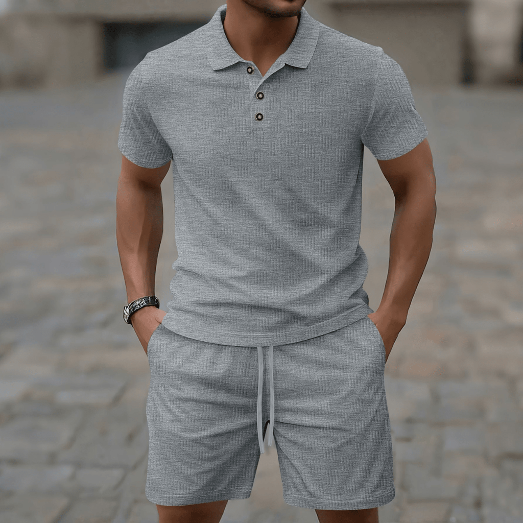Komplet męski polo z krótkim rękawem - Arkadya Outlet - Men Set