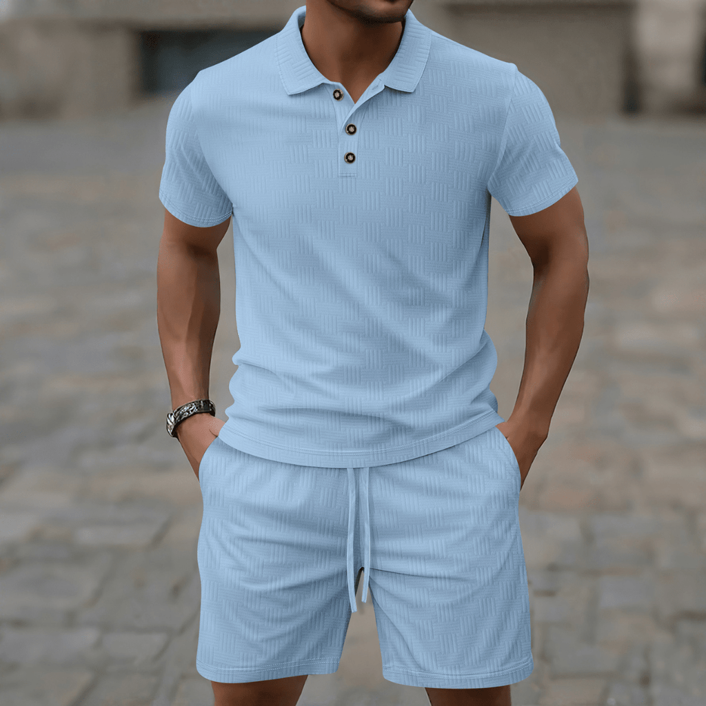 Komplet męski polo z krótkim rękawem - Arkadya Outlet - Men Set
