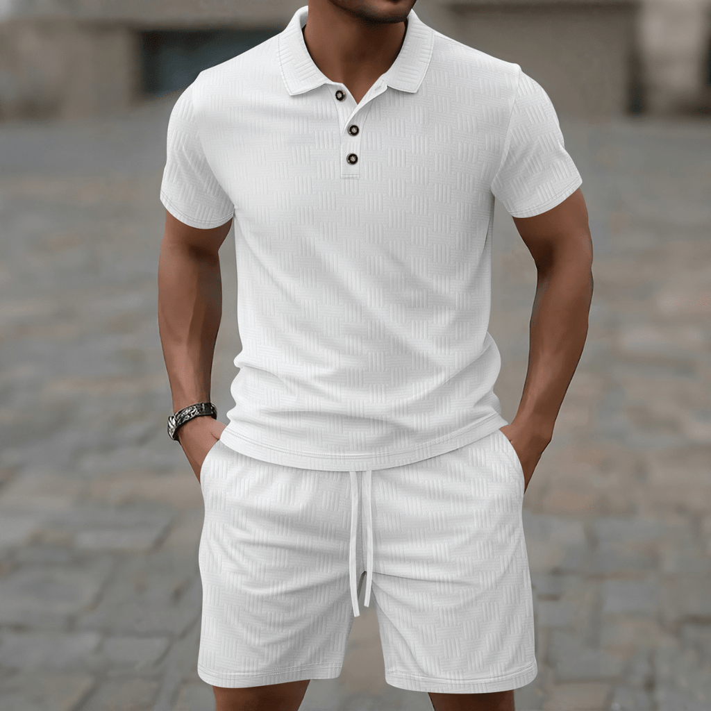 Komplet męski polo z krótkim rękawem - Arkadya Outlet - Men Set