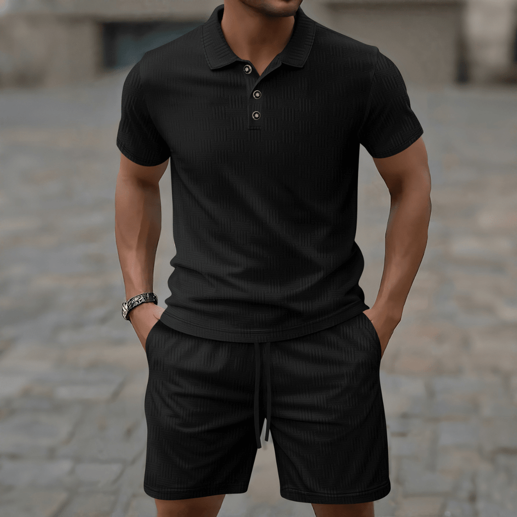Komplet męski polo z krótkim rękawem - Arkadya Outlet - Men Set