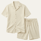 Komplet męski prążkowany z szortami - Arkadya Outlet - Men Set