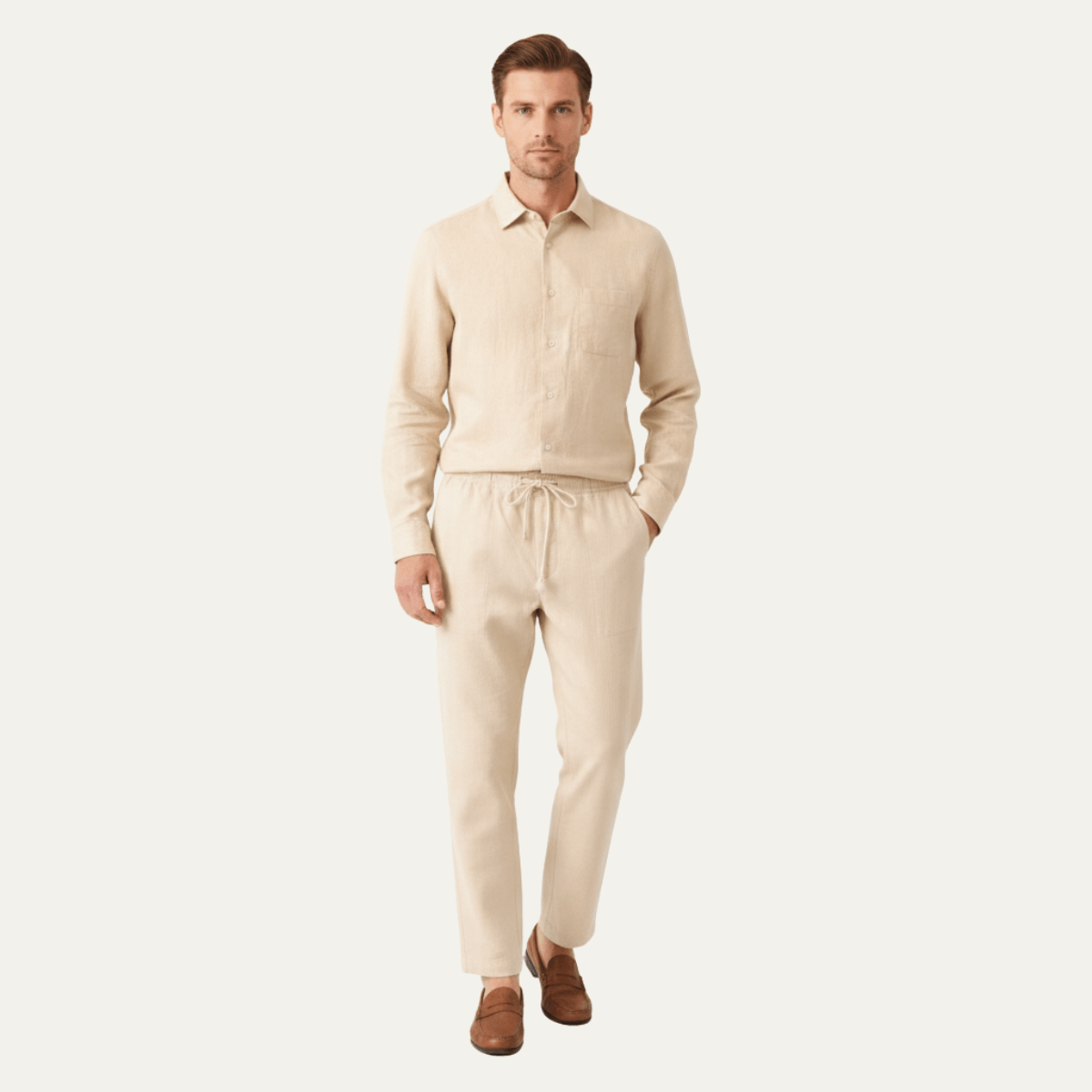 Komplet męski przewiewny z długim rękawem - Arkadya Outlet - Men Set