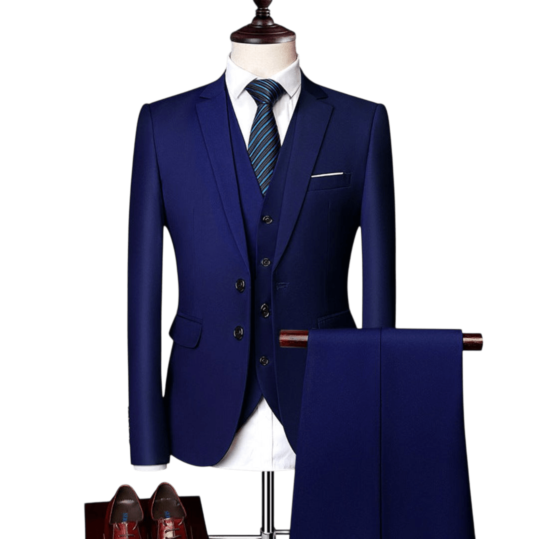 Komplet trzyczęściowy męski dopasowany zestaw odzieży - Arkadya Outlet - Men Suit