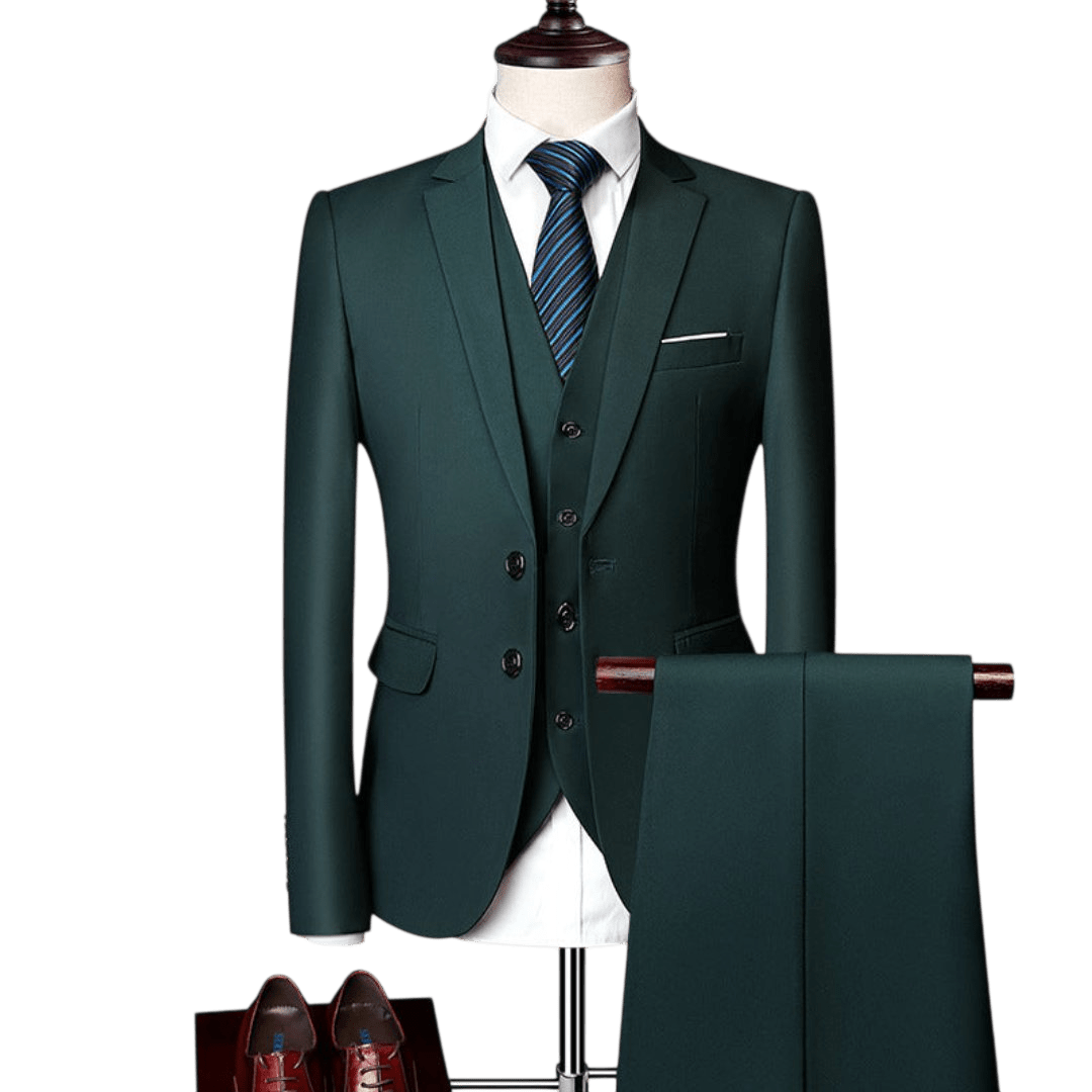 Komplet trzyczęściowy męski dopasowany zestaw odzieży - Arkadya Outlet - Men Suit