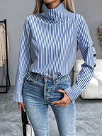 Koszula Damska | Luźny Krój z Guzikami i Kołnierzykiem - Arkadya Outlet - Shirts