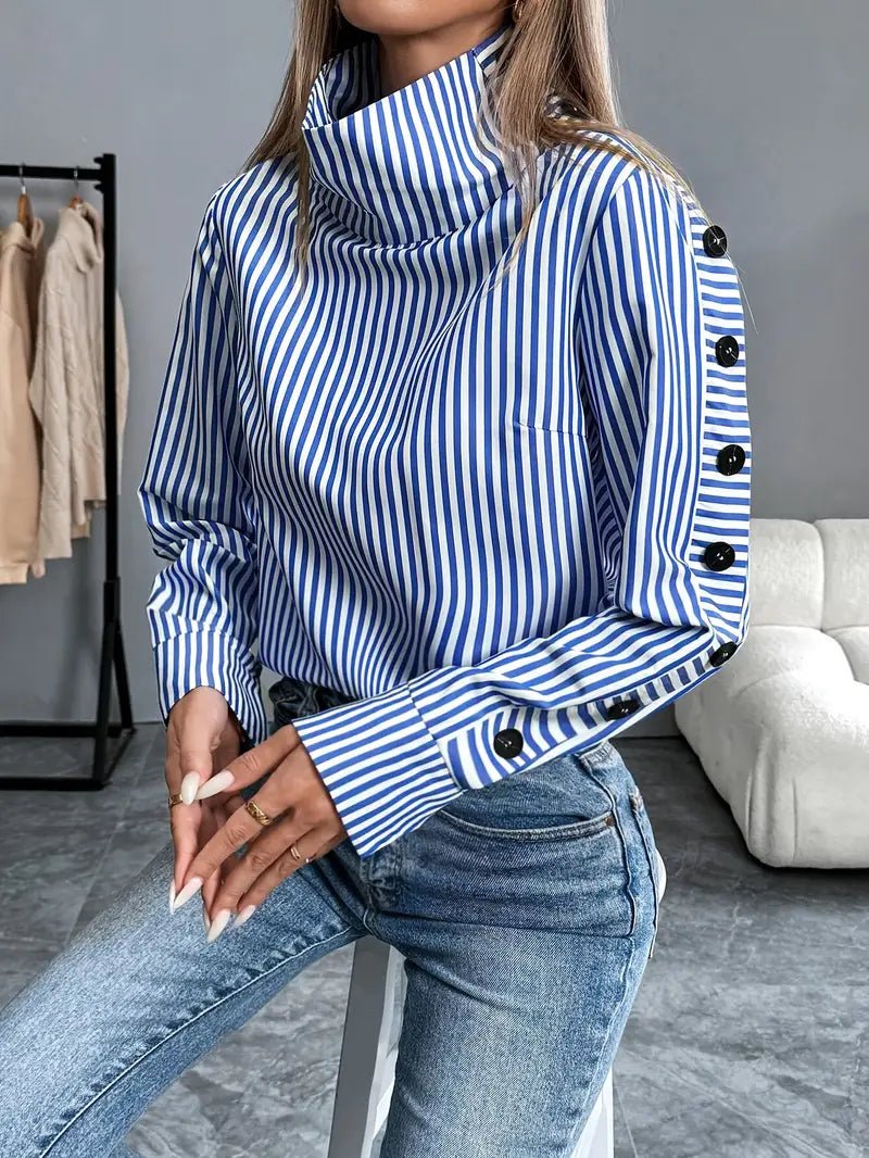 Koszula Damska | Luźny Krój z Guzikami i Kołnierzykiem - Arkadya Outlet - Shirts