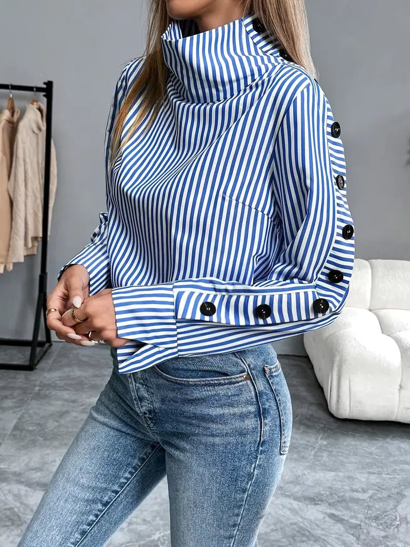 Koszula Damska | Luźny Krój z Guzikami i Kołnierzykiem - Arkadya Outlet - Shirts