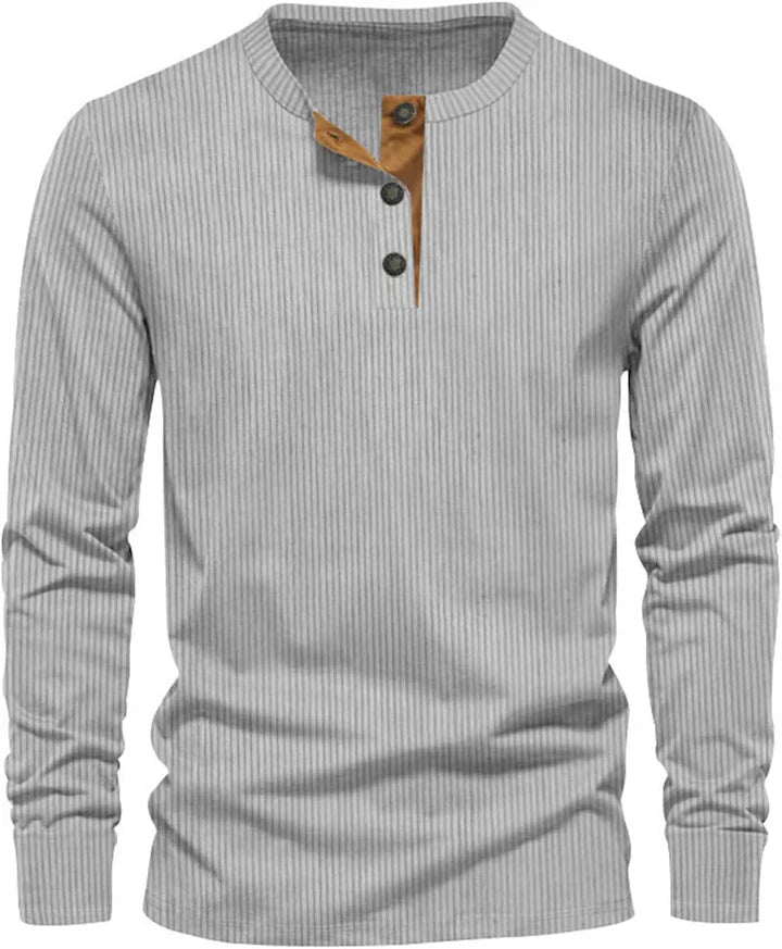 Koszula męska długi rękaw klasyczny krój zapinana na guziki - Arkadya Outlet - Men Shirt