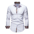 Koszula męska długi rękaw kołnierzyk zapięcie na guziki przód - Arkadya Outlet - Men Shirt