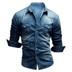 Koszula Męska Długi Rękaw Slim Fit Z Kieszeniami Zapinana - Arkadya Outlet - Men Shirt
