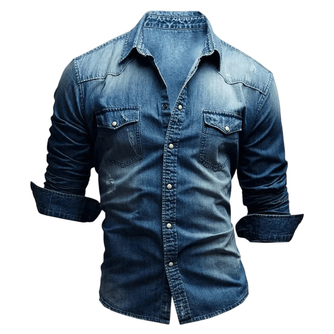 Koszula Męska Długi Rękaw Slim Fit Z Kieszeniami Zapinana - Arkadya Outlet - Men Shirt
