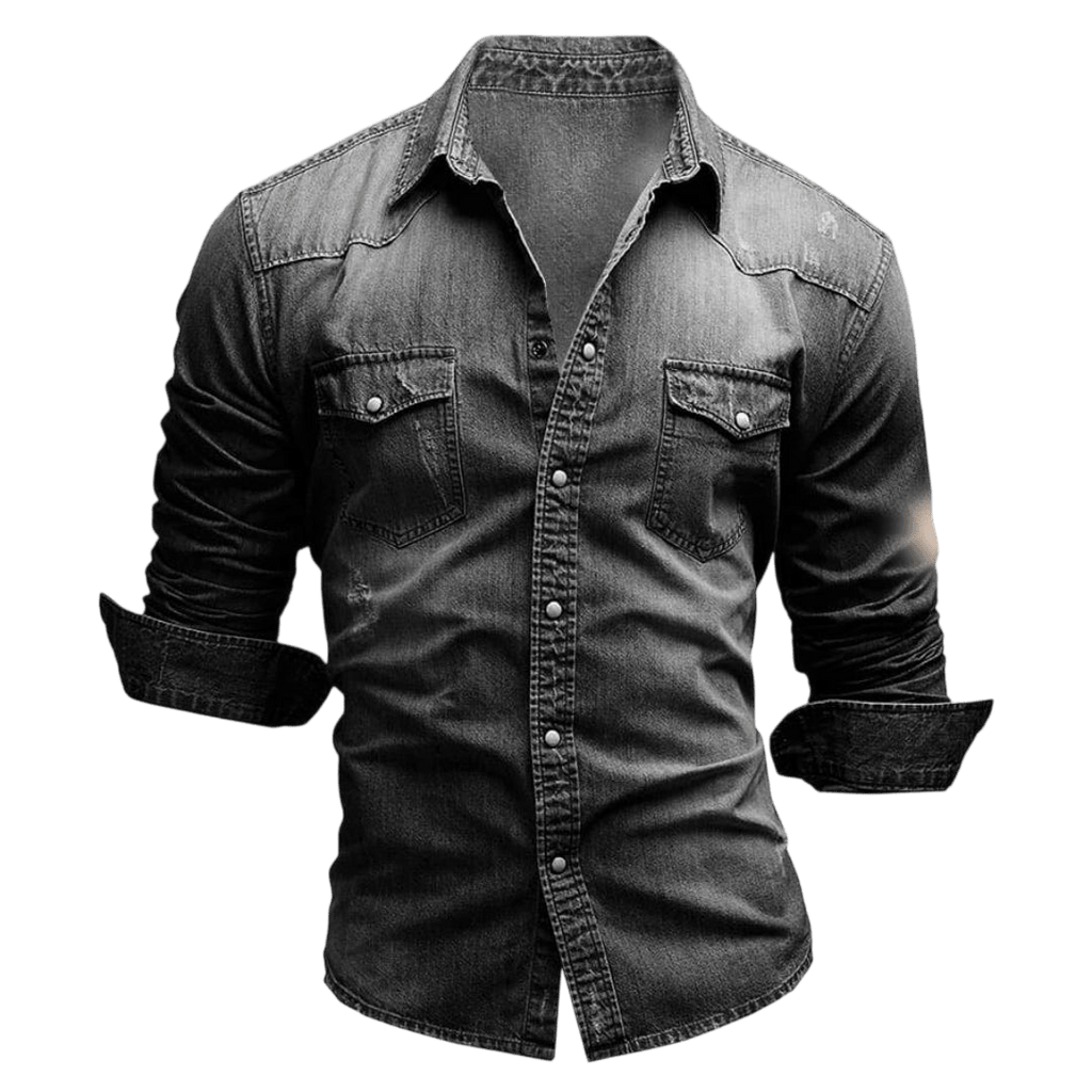 Koszula Męska Długi Rękaw Slim Fit Z Kieszeniami Zapinana - Arkadya Outlet - Men Shirt