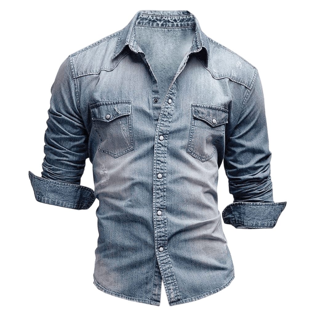 Koszula Męska Długi Rękaw Slim Fit Z Kieszeniami Zapinana - Arkadya Outlet - Men Shirt