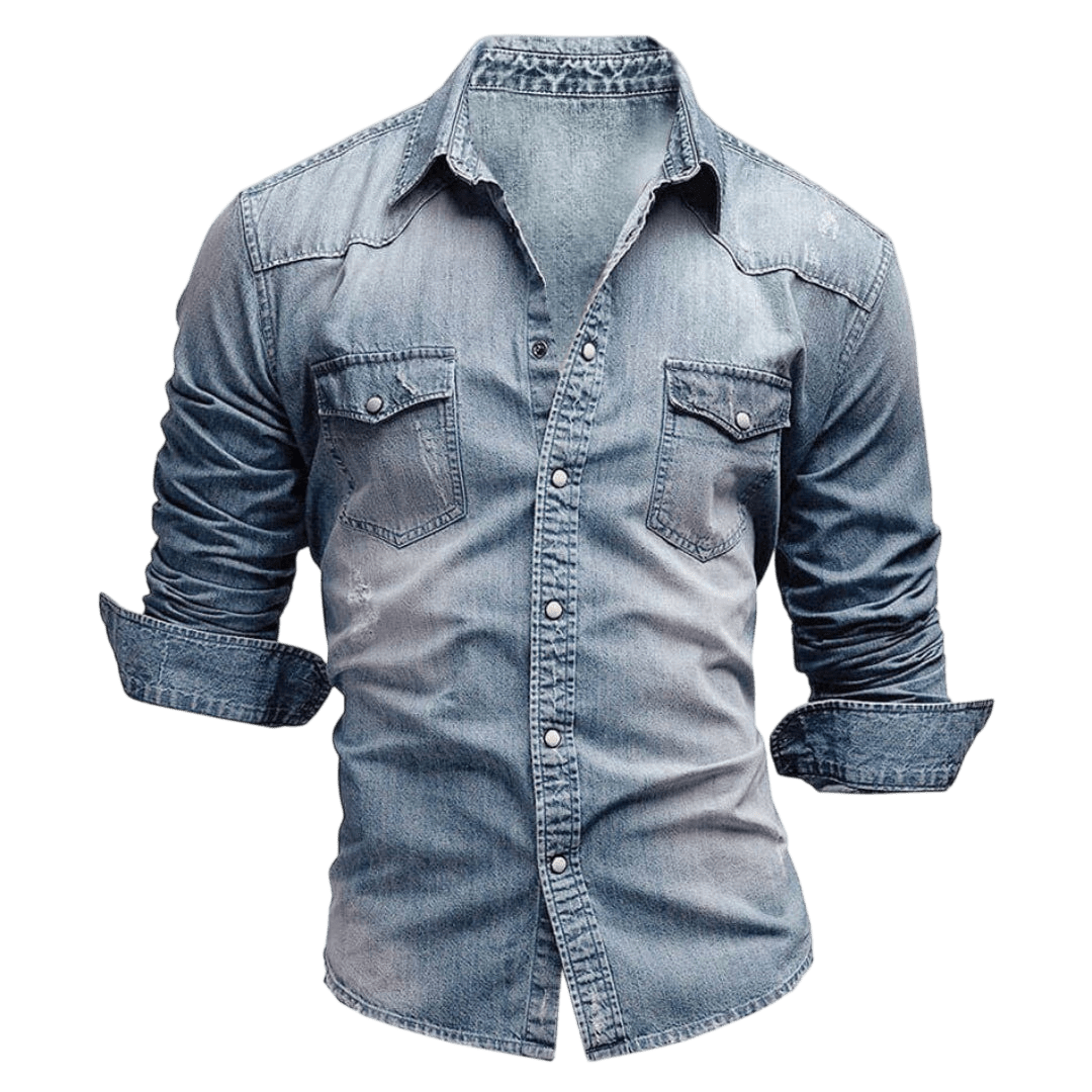 Koszula Męska Długi Rękaw Slim Fit Z Kieszeniami Zapinana - Arkadya Outlet - Men Shirt