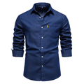Koszula męska dopasowany krój zapinana na guziki długi rękaw - Arkadya Outlet - Men Shirt