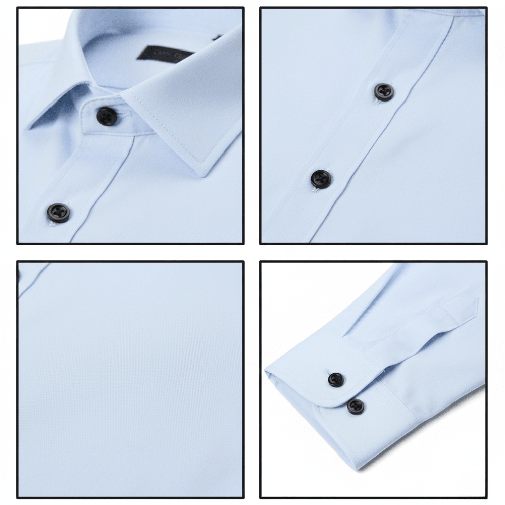 Koszula męska krój slim długi rękaw zapinana na guziki - Arkadya Outlet - Men Shirt