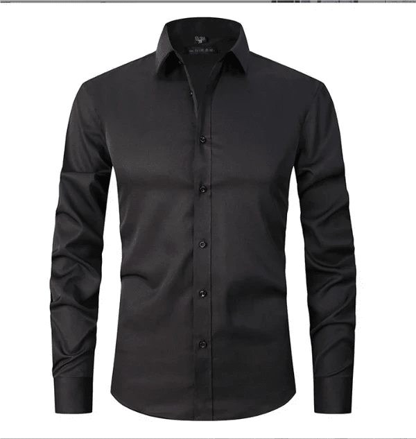Koszula męska krój slim długi rękaw zapinana na guziki - Arkadya Outlet - Men Shirt