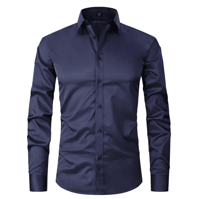 Koszula męska krój slim długi rękaw zapinana na guziki - Arkadya Outlet - Men Shirt