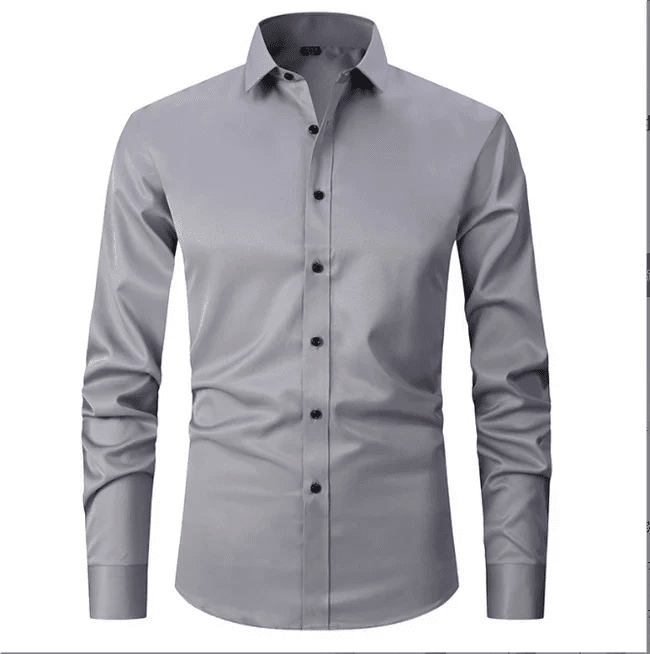 Koszula męska krój slim długi rękaw zapinana na guziki - Arkadya Outlet - Men Shirt