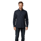 Koszula męska zapinana na guziki długi rękaw krój luźny - Arkadya Outlet - Men Shirt