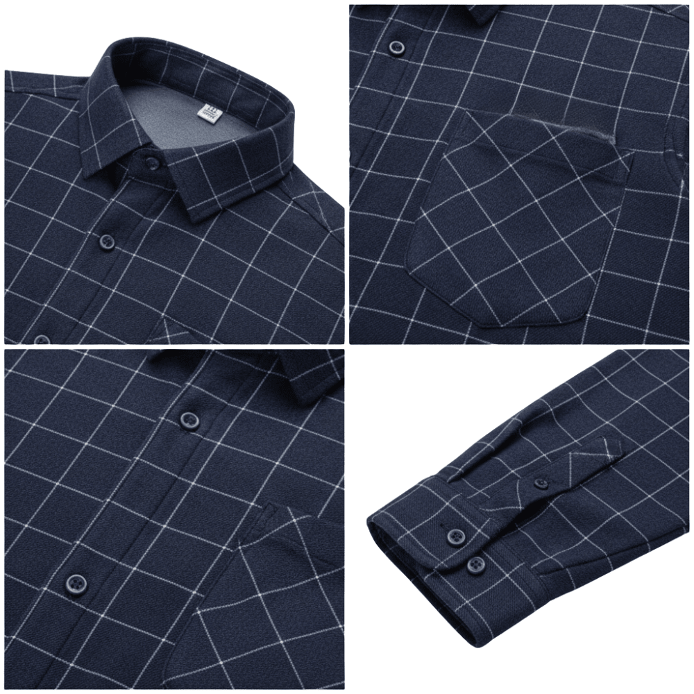 Koszula męska zapinana na guziki długi rękaw krój luźny - Arkadya Outlet - Men Shirt
