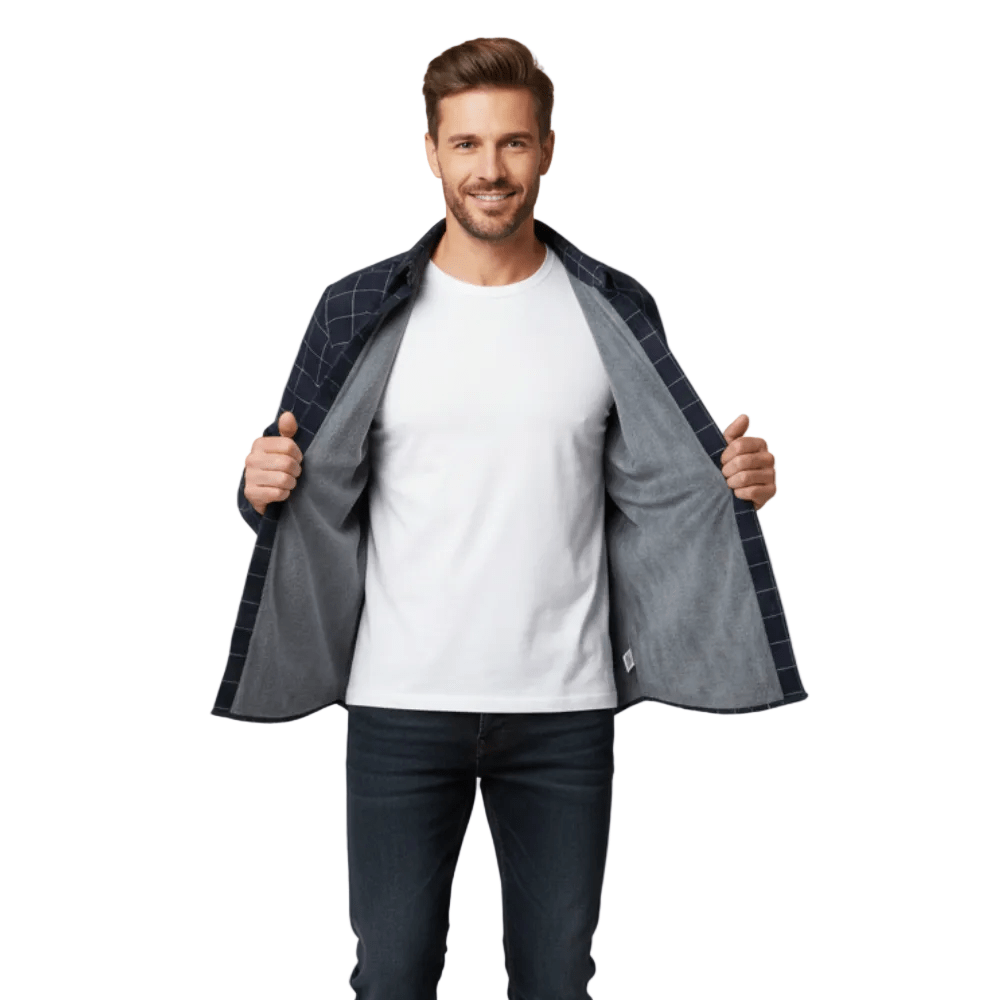 Koszula męska zapinana na guziki długi rękaw krój luźny - Arkadya Outlet - Men Shirt