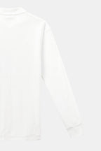 Koszulka polo damska luźna z długim rękawem i dekoltem V - Arkadya Outlet - Women Shirt