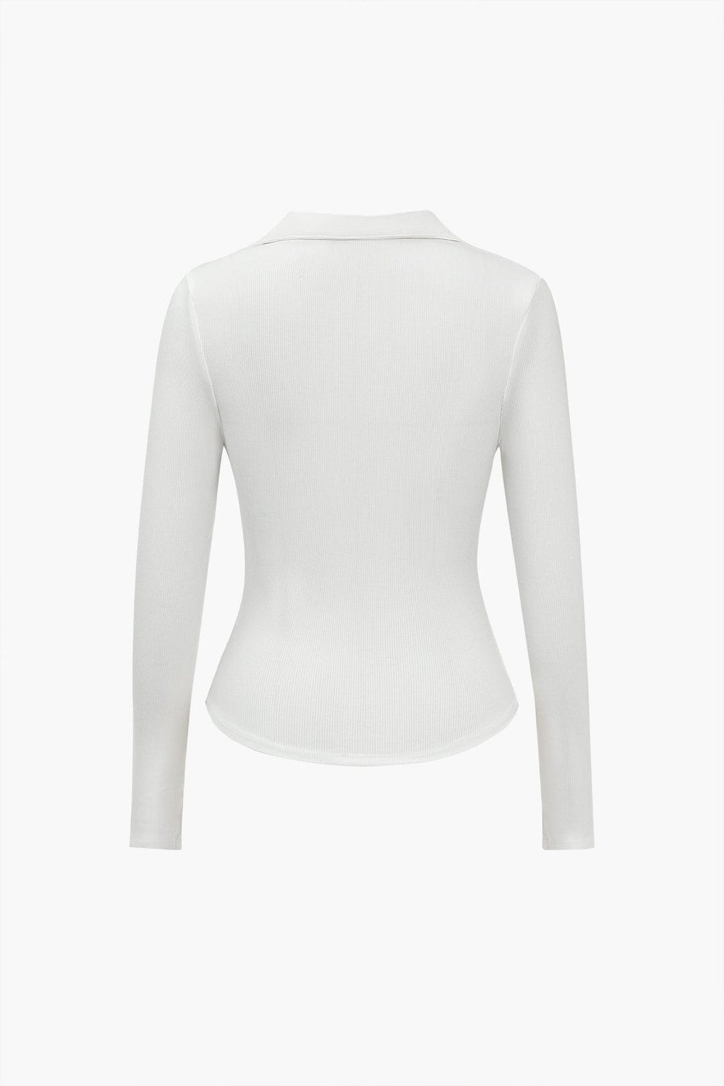 Koszulka polo damska z dekoltem V zapinanym na guziki - Arkadya Outlet - Women Shirt