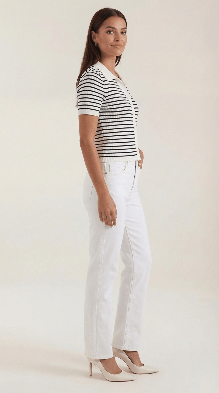Koszulka polo damska z zapięciem z przodu - Arkadya Outlet - Women Top