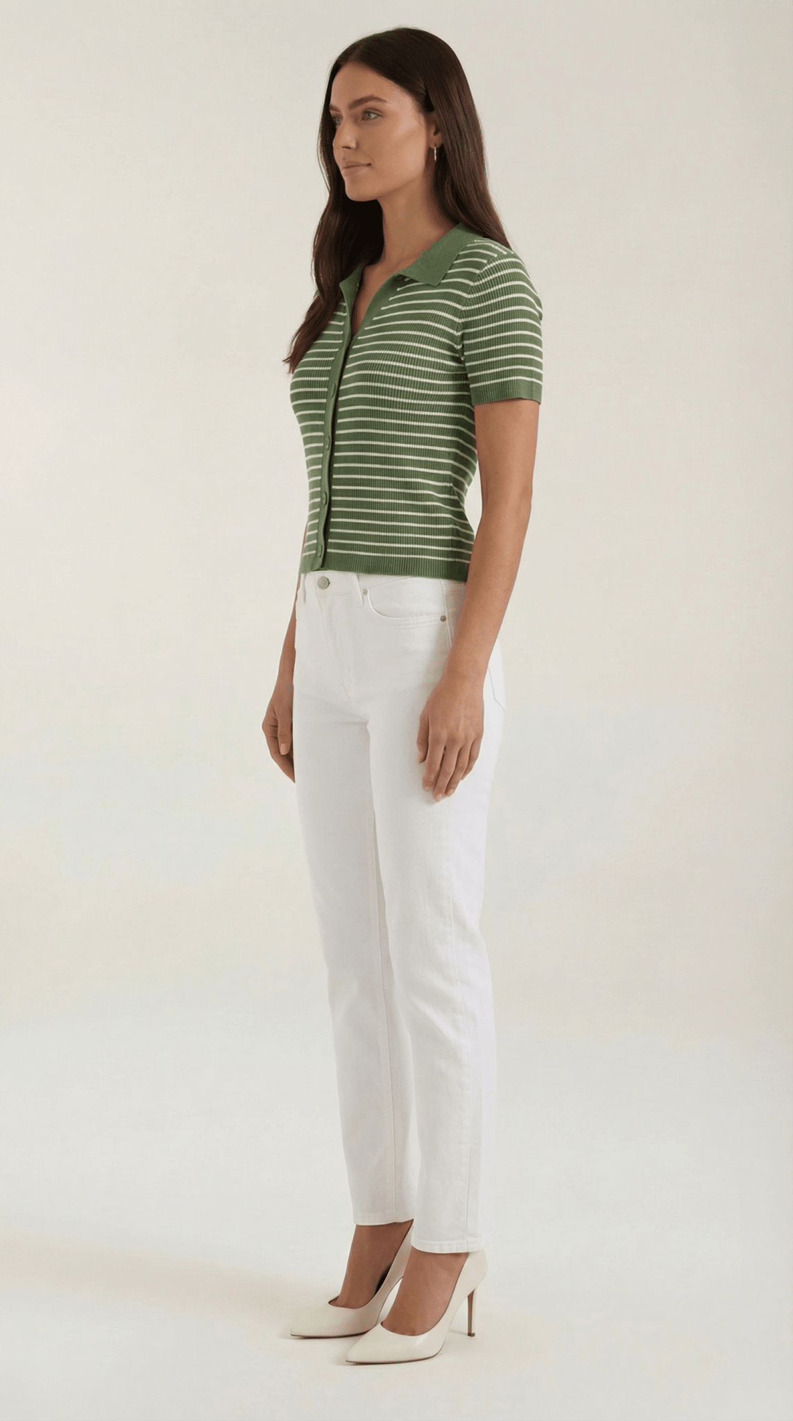 Koszulka polo damska z zapięciem z przodu - Arkadya Outlet - Women Top
