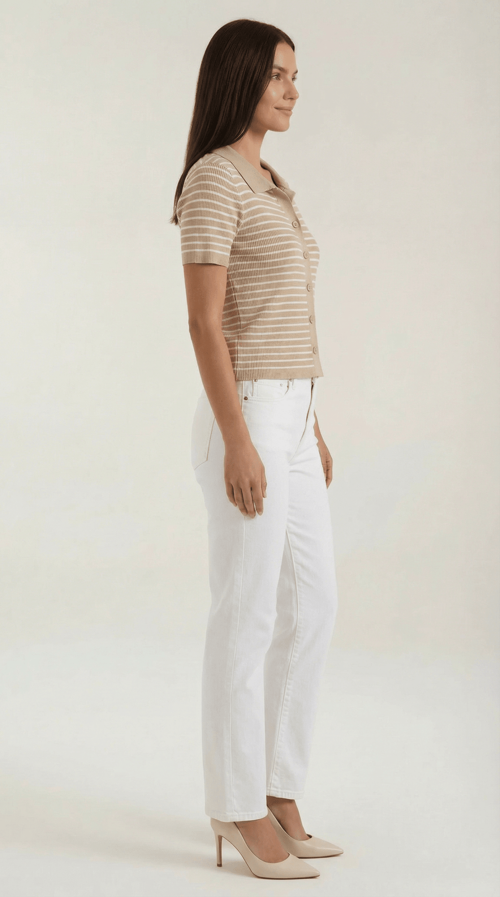 Koszulka polo damska z zapięciem z przodu - Arkadya Outlet - Women Top