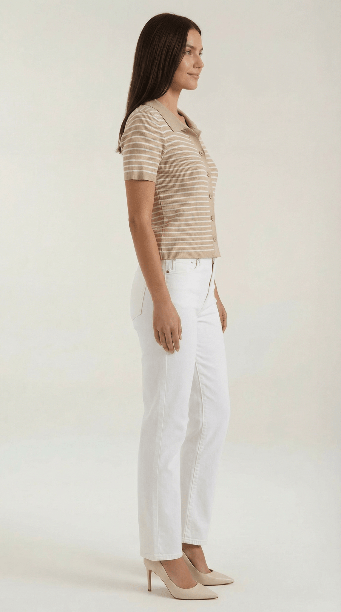 Koszulka polo damska z zapięciem z przodu - Arkadya Outlet - Women Top