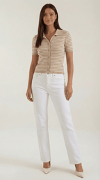 Koszulka polo damska z zapięciem z przodu - Arkadya Outlet - Women Top
