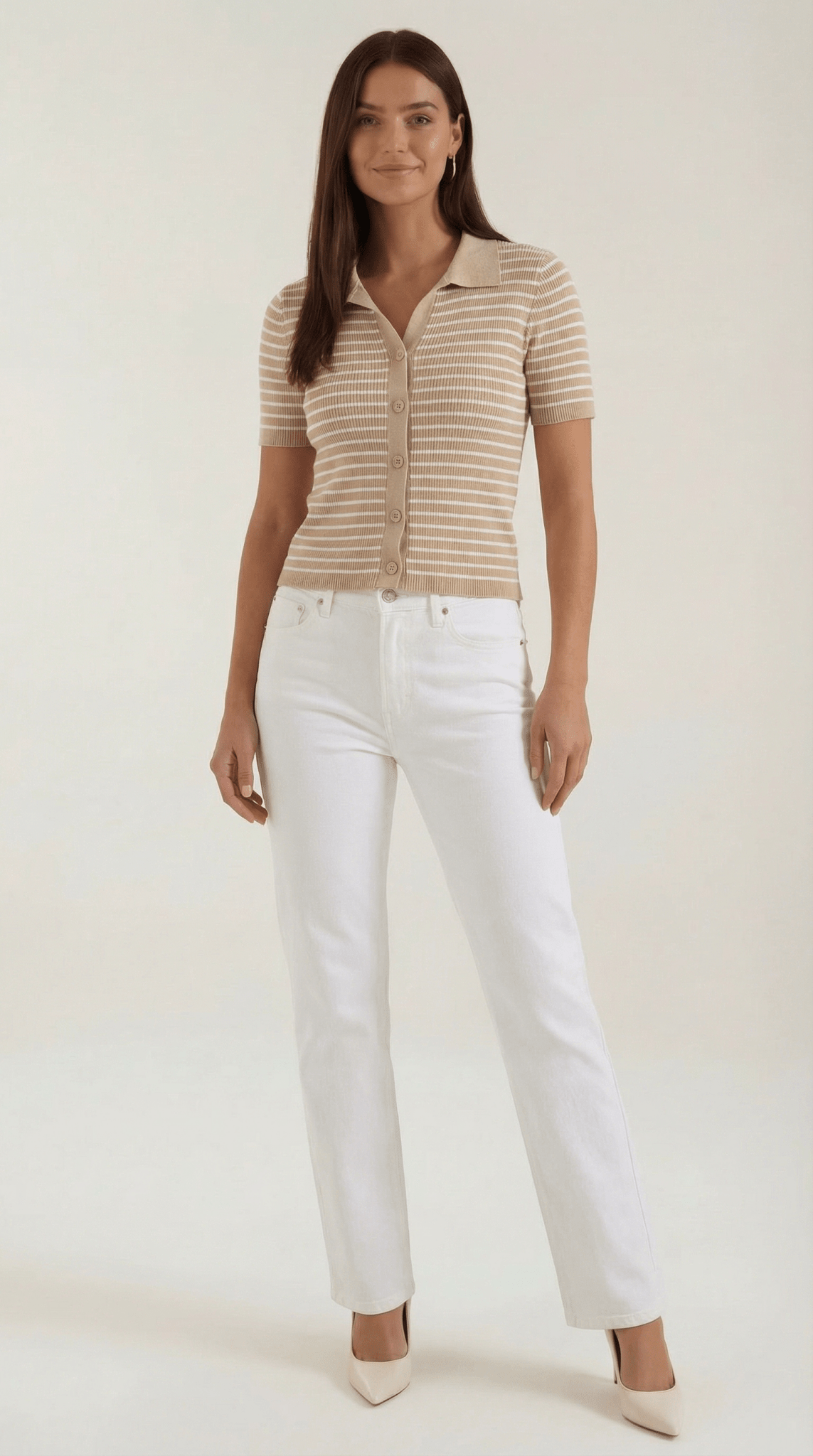Koszulka polo damska z zapięciem z przodu - Arkadya Outlet - Women Top