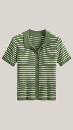 Koszulka polo damska z zapięciem z przodu - Arkadya Outlet - Women Top