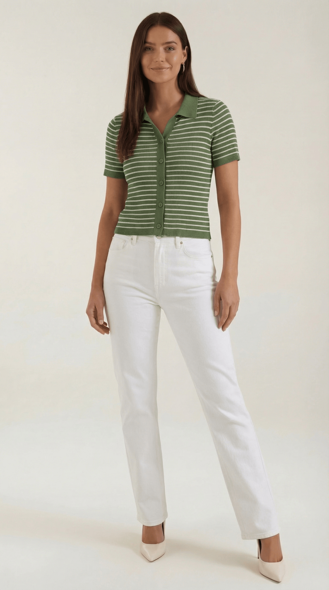 Koszulka polo damska z zapięciem z przodu - Arkadya Outlet - Women Top