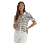 Koszulka polo damska z zapięciem z przodu - Arkadya Outlet - Women Top