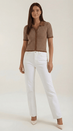 Koszulka polo damska z zapięciem z przodu - Arkadya Outlet - Women Top