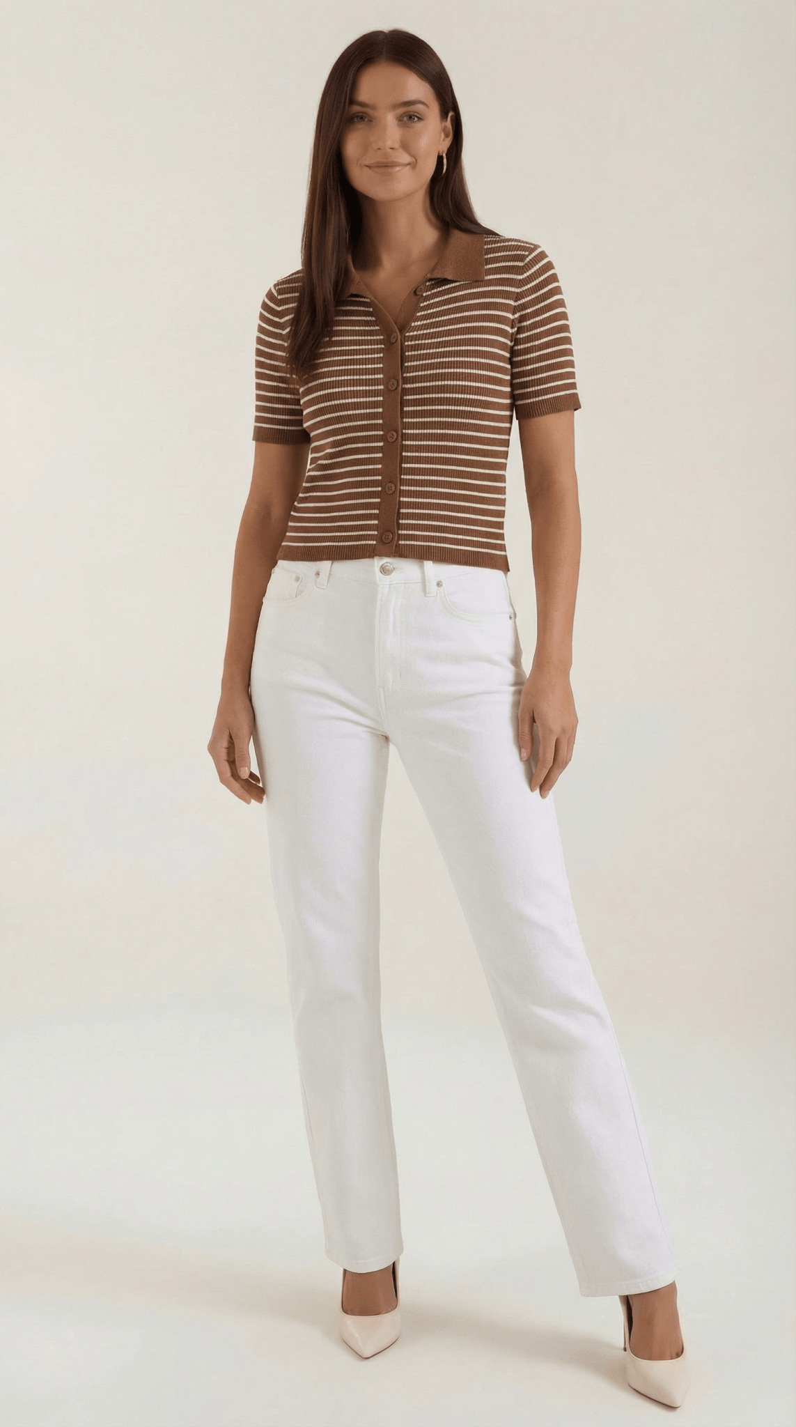 Koszulka polo damska z zapięciem z przodu - Arkadya Outlet - Women Top