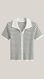 Koszulka polo damska z zapięciem z przodu - Arkadya Outlet - Women Top